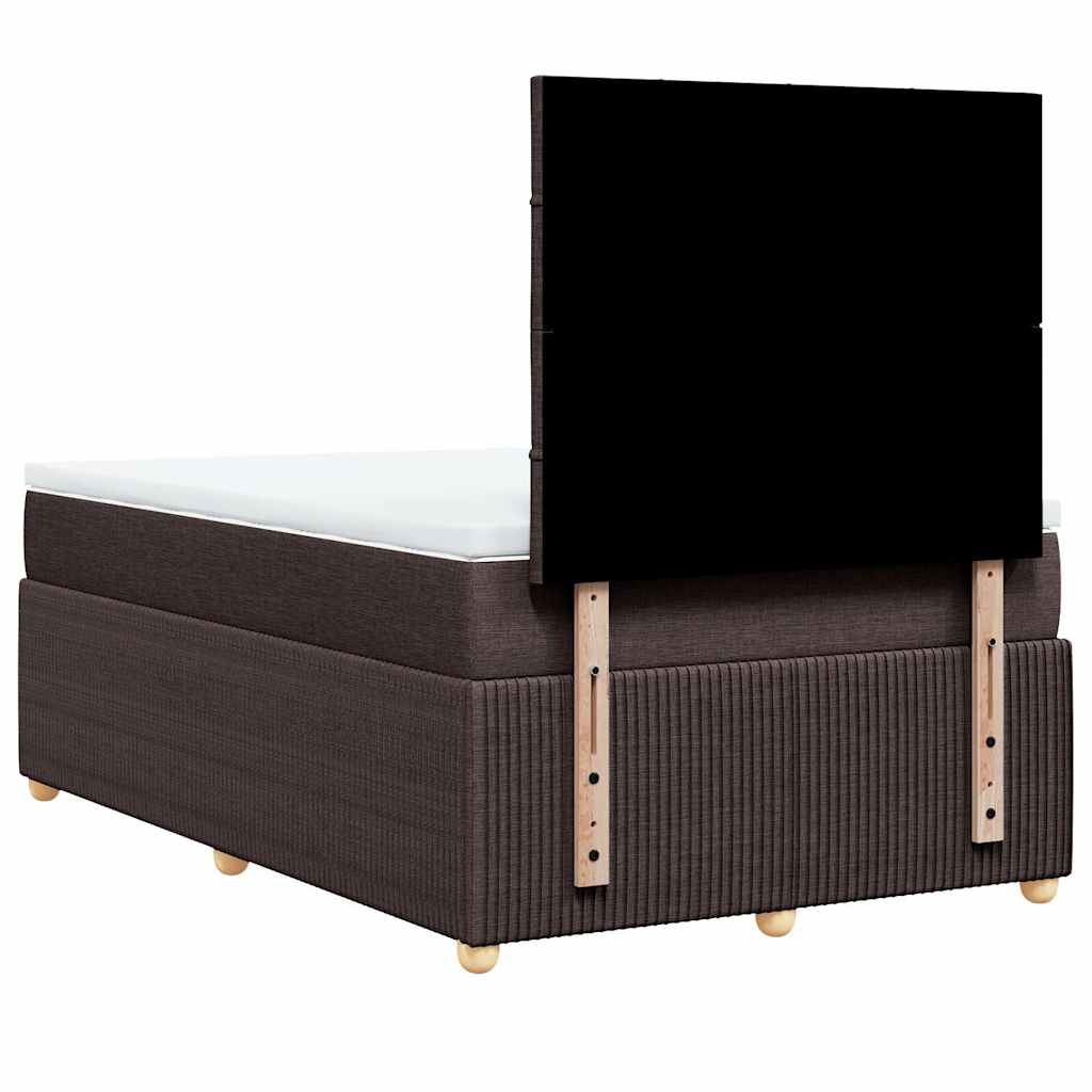 vidaXL Boxspringbett mit Matratze Dunkelbraun 120x200 cm Stoff