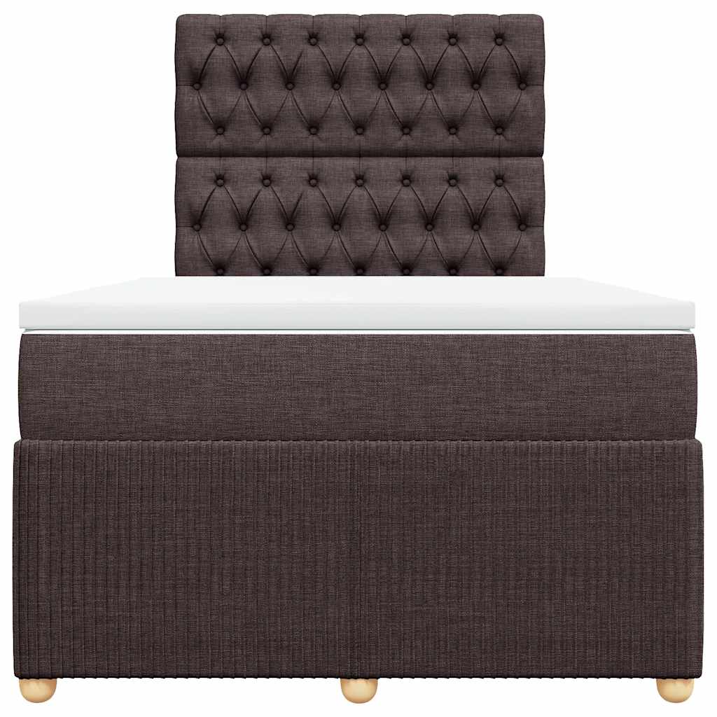 vidaXL Lit tapissier avec matelas Marron foncé 120x200 cm Tissu