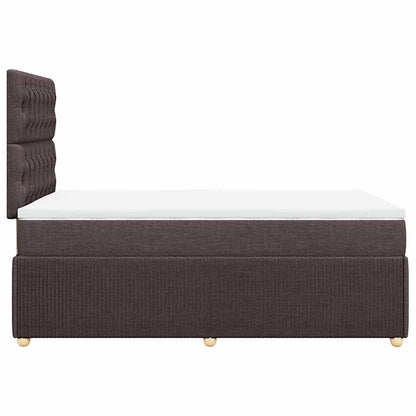 vidaXL Lit tapissier avec matelas Marron foncé 120x200 cm Tissu