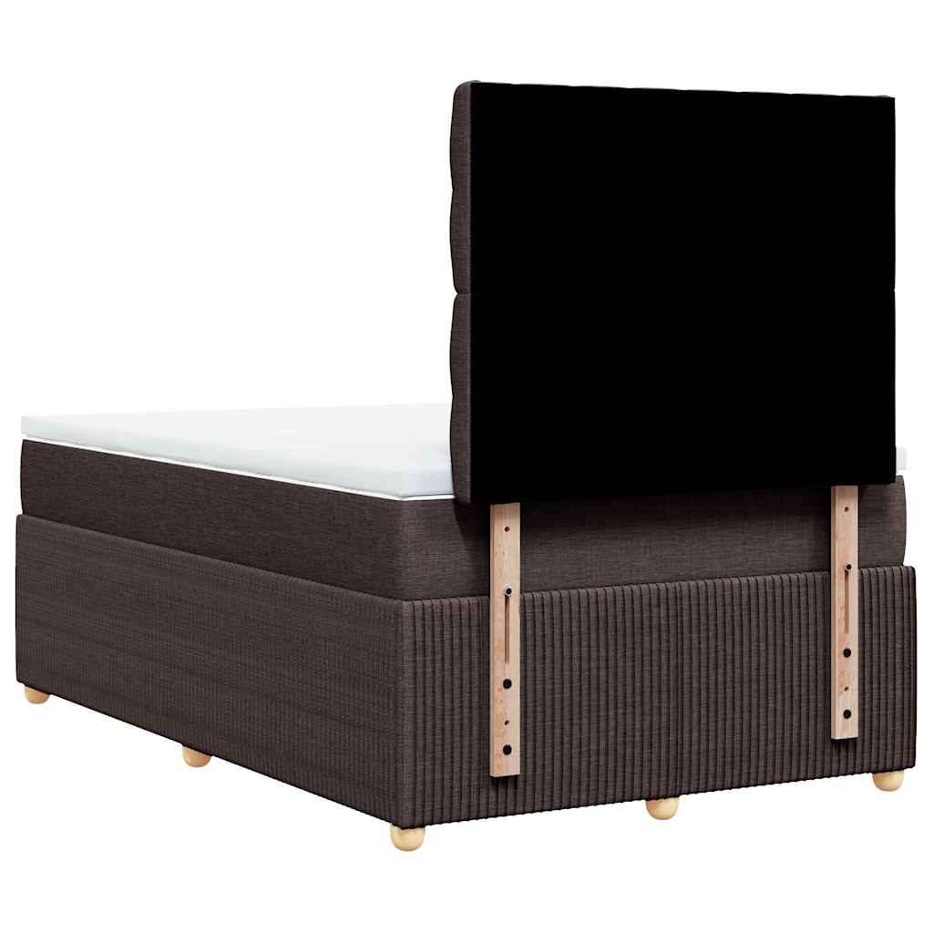 vidaXL Lit tapissier avec matelas Marron foncé 120x200 cm Tissu