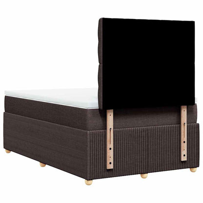 vidaXL Lit tapissier avec matelas Marron foncé 120x200 cm Tissu