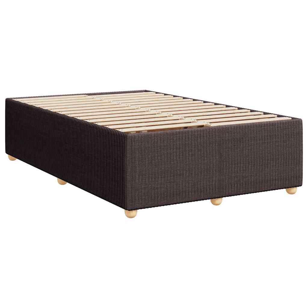 vidaXL Lit tapissier avec matelas Marron foncé 120x200 cm Tissu