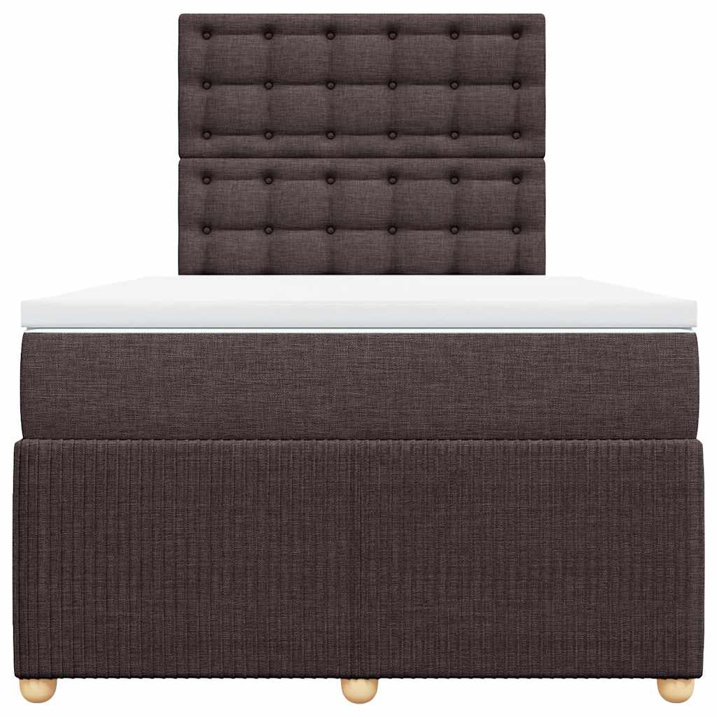vidaXL Lit tapissier avec matelas Marron foncé 120x200 cm Tissu
