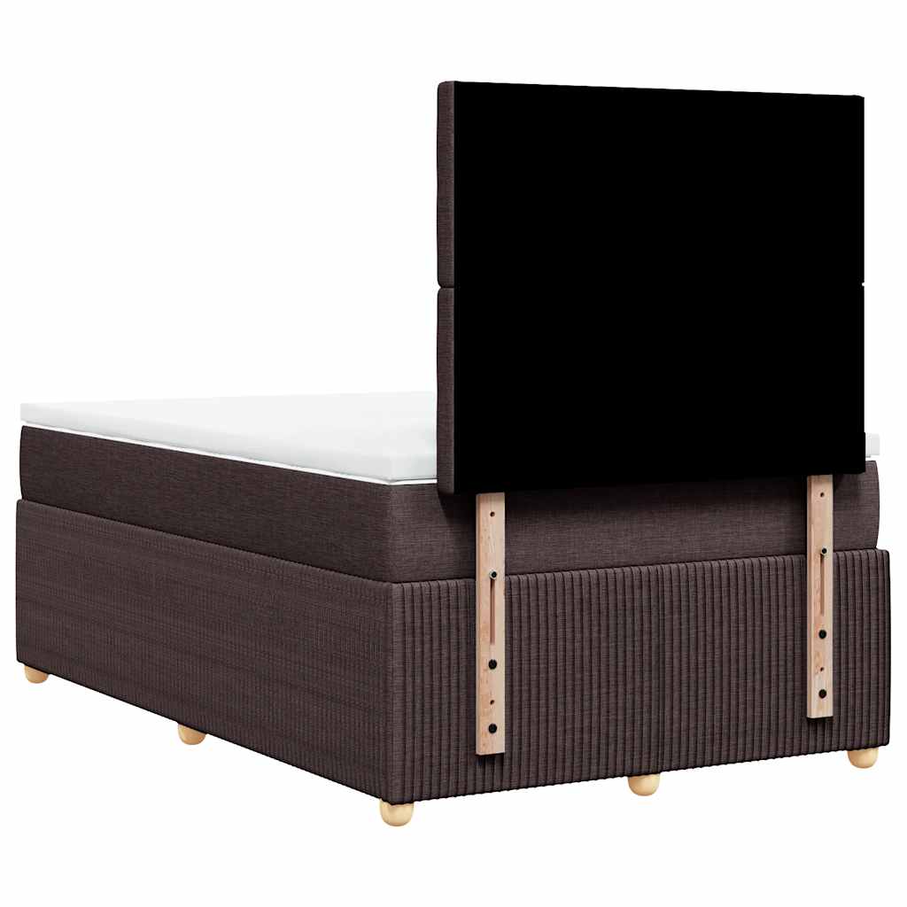 vidaXL Lit tapissier avec matelas Marron foncé 120x200 cm Tissu