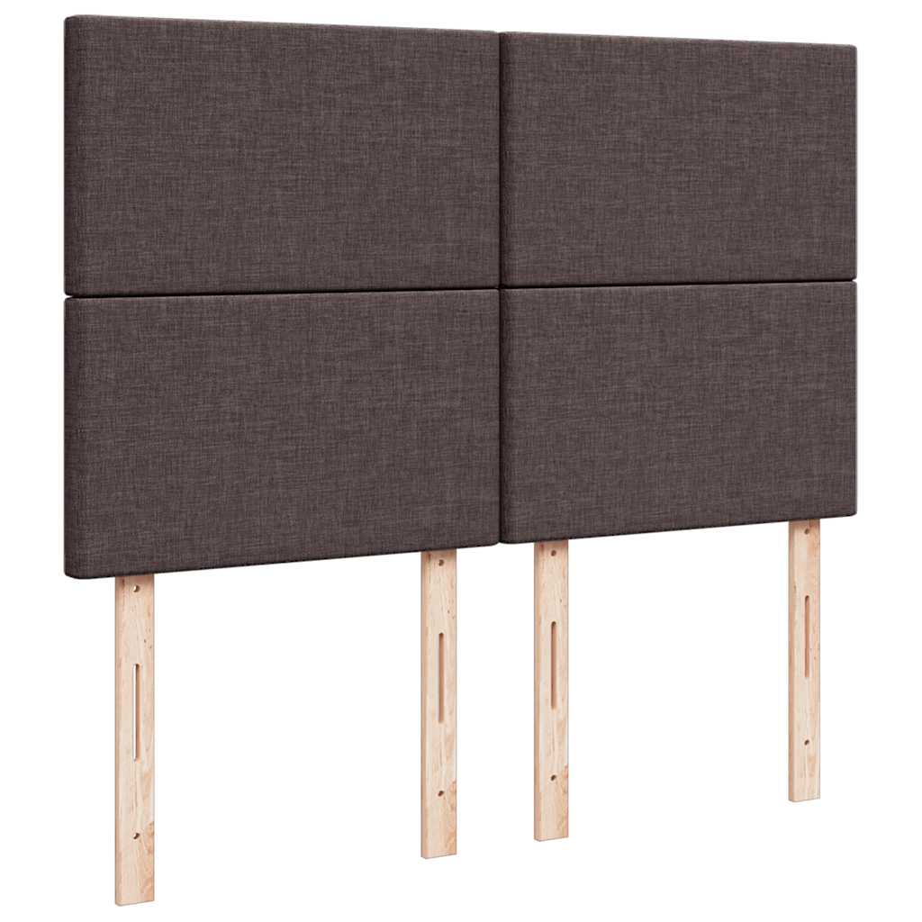 vidaXL Lit tapissier avec matelas Marron foncé 140x200 cm Tissu
