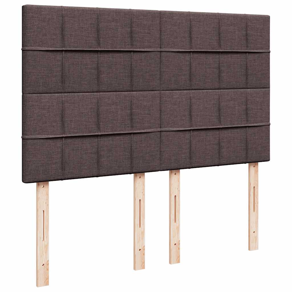 vidaXL Lit tapissier avec matelas Marron foncé 140x200 cm Tissu