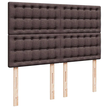 vidaXL Lit tapissier avec matelas Marron foncé 140x200 cm Tissu