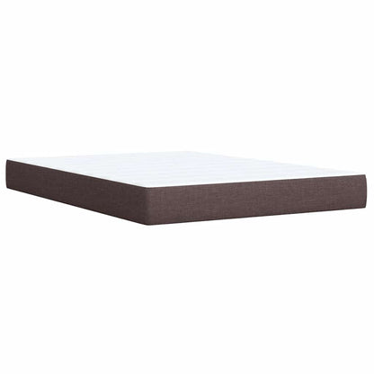 vidaXL Lit tapissier avec matelas Marron foncé 140x200 cm Tissu