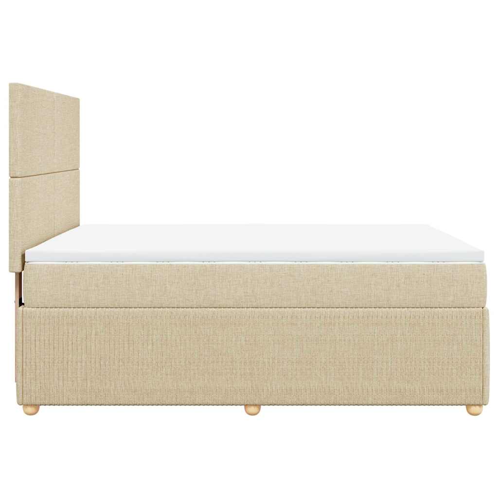 Boxspringbett mit Matratze Creme 160x200 cm Stoff