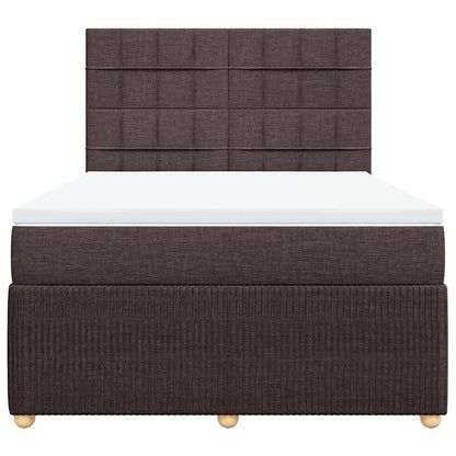 vidaXL Boxspringbett mit Matratze Dunkelbraun 160x200 cm Stoff