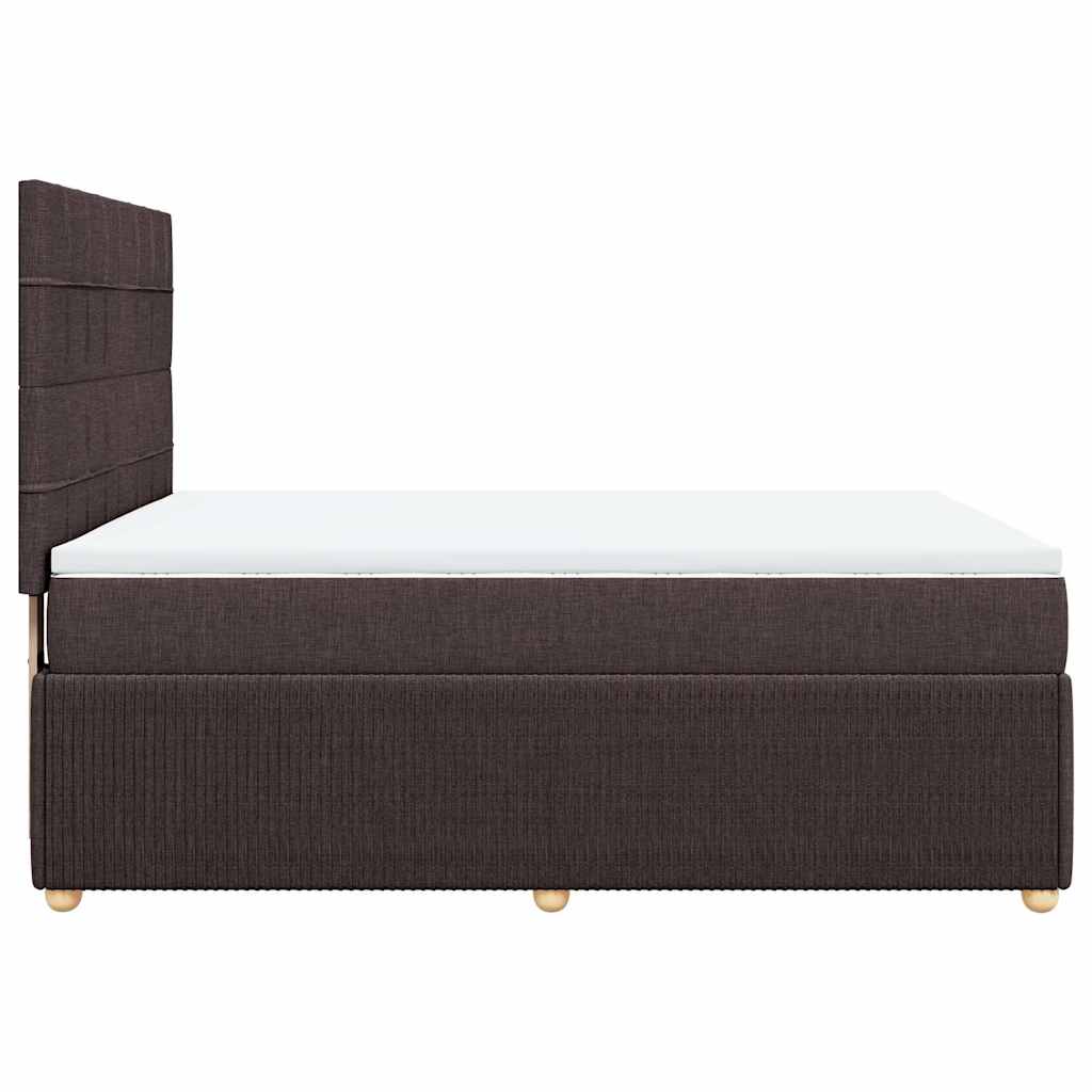 vidaXL Boxspringbett mit Matratze Dunkelbraun 160x200 cm Stoff