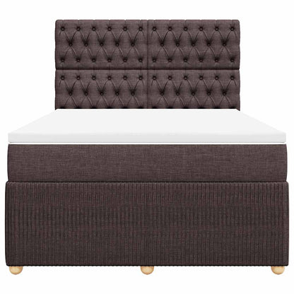 vidaXL Boxspringbett mit Matratze Dunkelbraun 160x200 cm Stoff