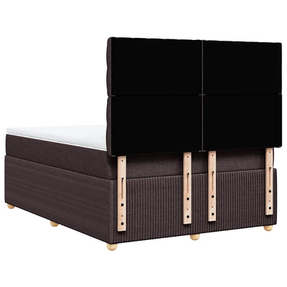 vidaXL Boxspringbett mit Matratze Dunkelbraun 160x200 cm Stoff