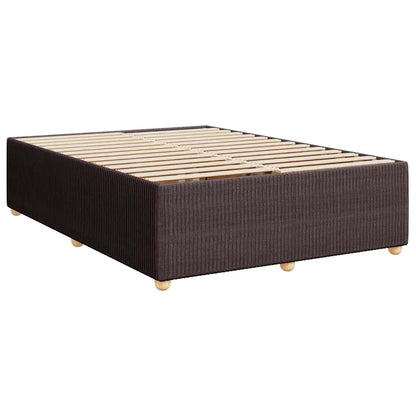 vidaXL Boxspringbett mit Matratze Dunkelbraun 160x200 cm Stoff