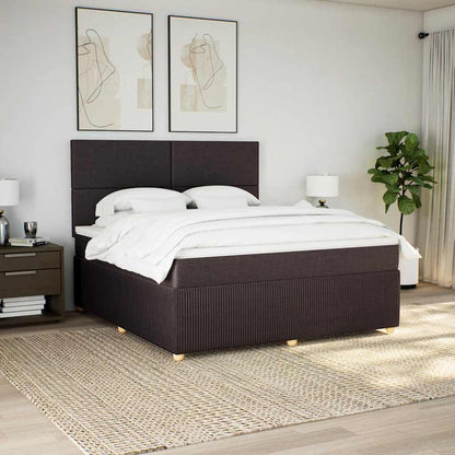 vidaXL Lit coffre avec matelas marron foncé 180x200 cm Tissu