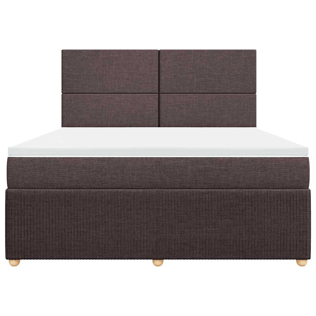 vidaXL Lit coffre avec matelas marron foncé 180x200 cm Tissu