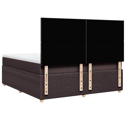 vidaXL Lit coffre avec matelas marron foncé 180x200 cm Tissu