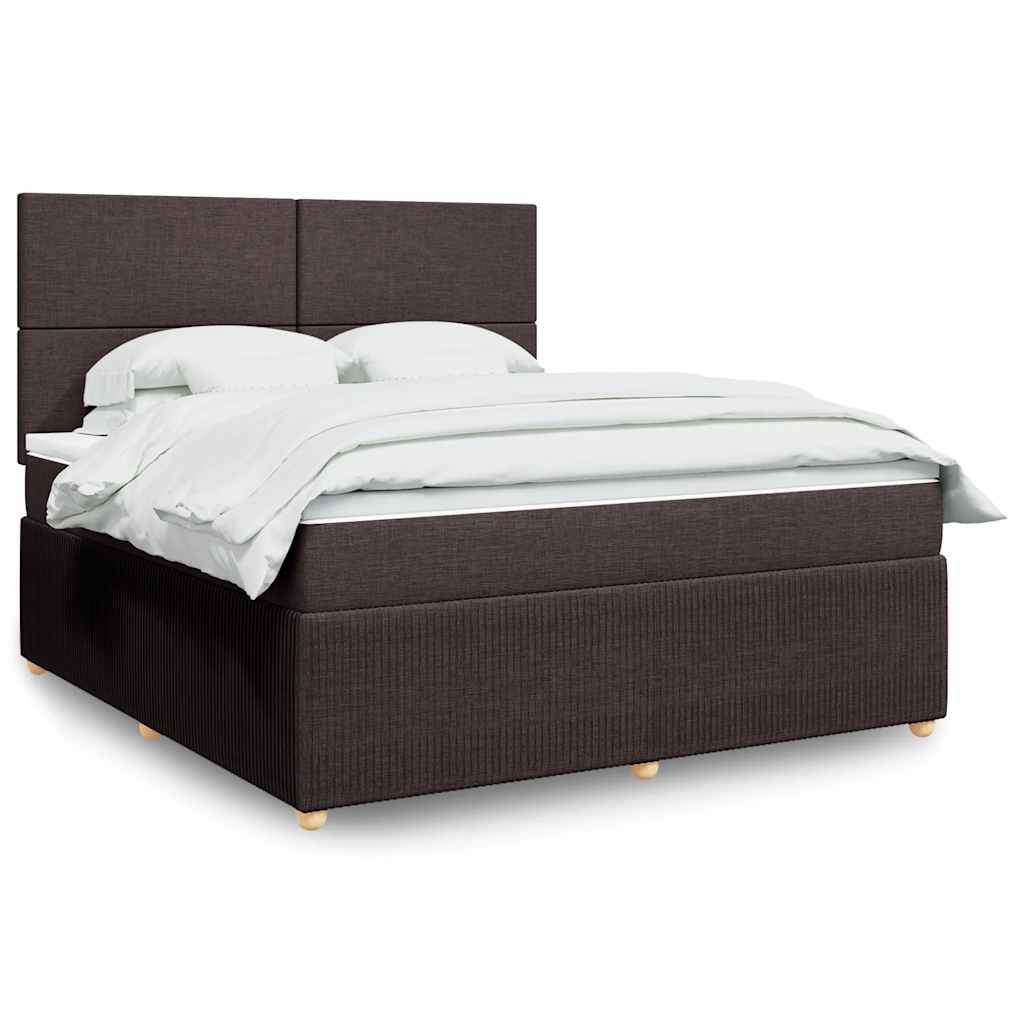 vidaXL Lit coffre avec matelas marron foncé 180x200 cm Tissu