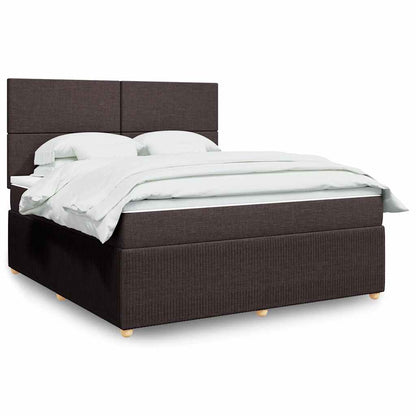 vidaXL Lit coffre avec matelas marron foncé 180x200 cm Tissu