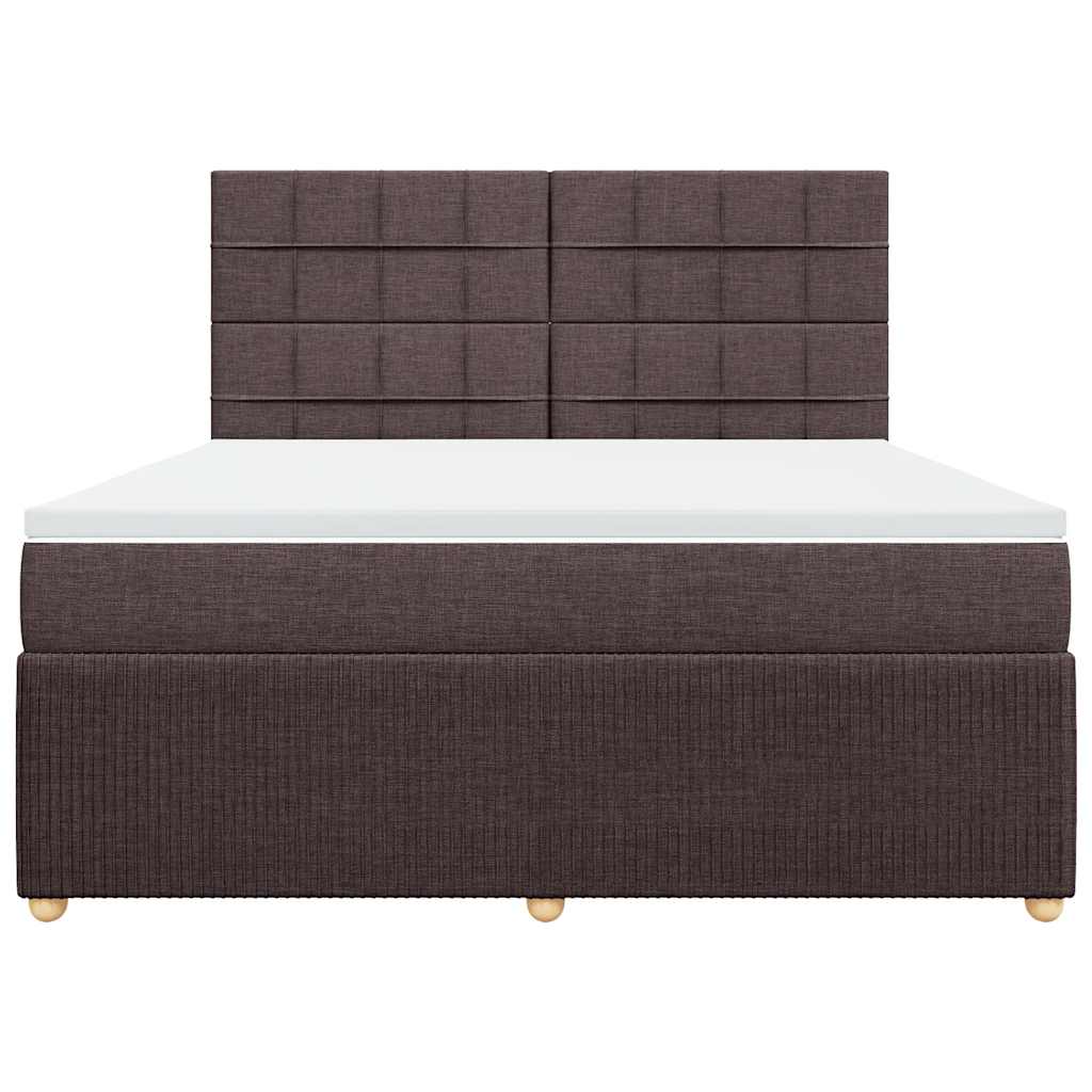 vidaXL Lit coffre avec matelas marron foncé 180x200 cm Tissu