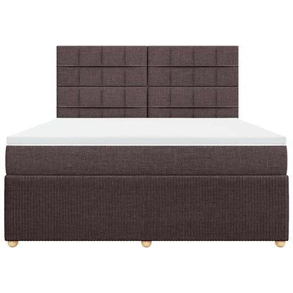 vidaXL Lit coffre avec matelas marron foncé 180x200 cm Tissu