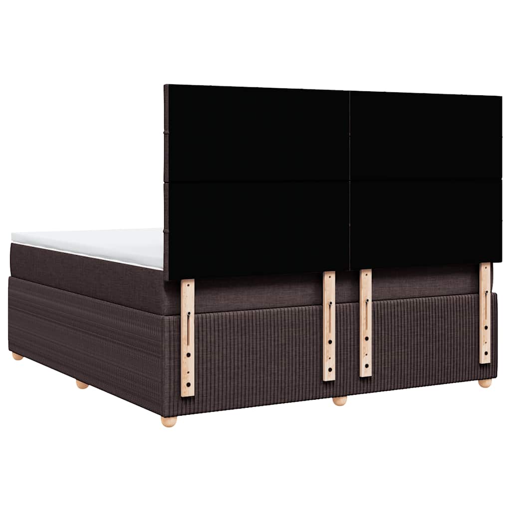 vidaXL Lit coffre avec matelas marron foncé 180x200 cm Tissu
