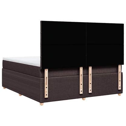 vidaXL Lit coffre avec matelas marron foncé 180x200 cm Tissu