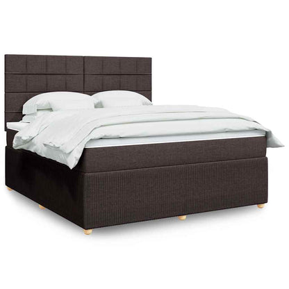 vidaXL Lit coffre avec matelas marron foncé 180x200 cm Tissu