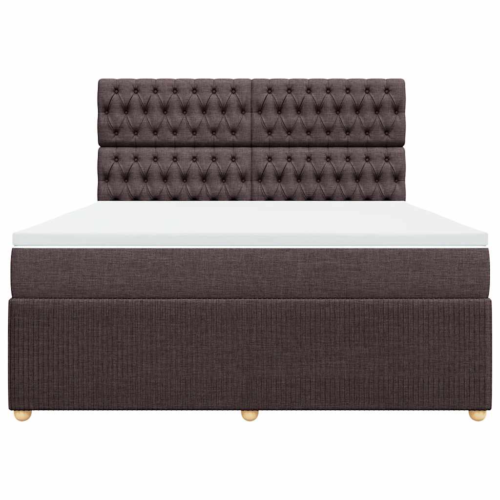 vidaXL Boxspringbett mit Matratze Dunkelbraun 180x200 cm Stoff