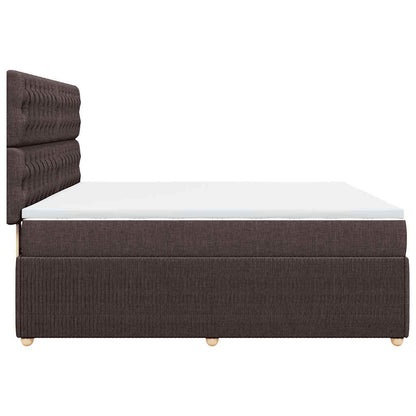 vidaXL Boxspringbett mit Matratze Dunkelbraun 180x200 cm Stoff