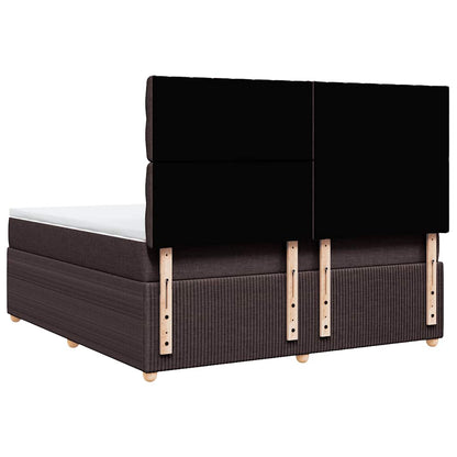vidaXL Boxspringbett mit Matratze Dunkelbraun 180x200 cm Stoff