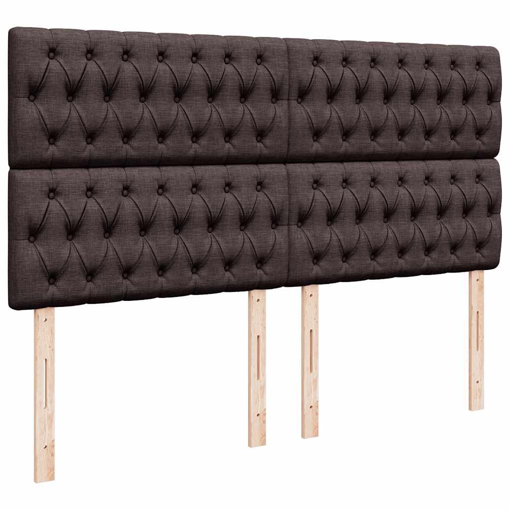 vidaXL Boxspringbett mit Matratze Dunkelbraun 180x200 cm Stoff