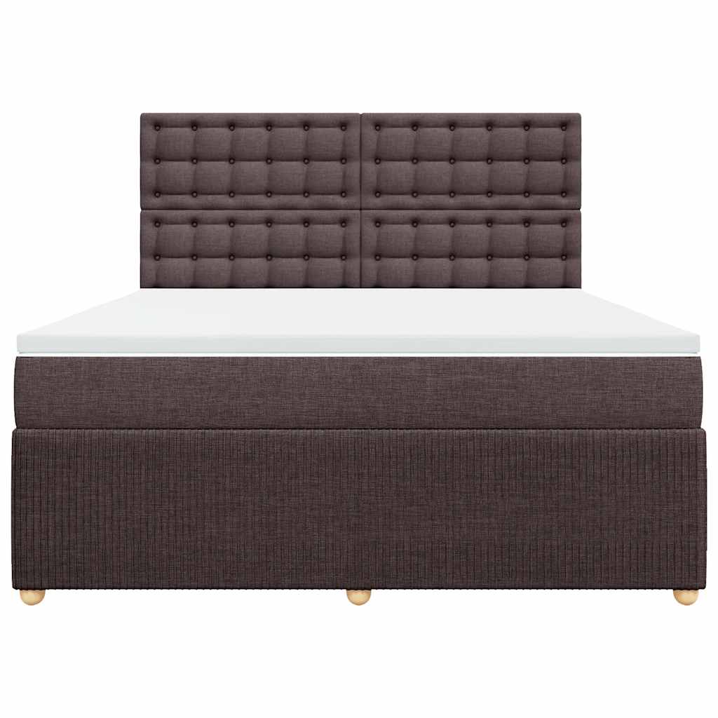 vidaXL Boxspringbett mit Matratze Dunkelbraun 180x200 cm Stoff