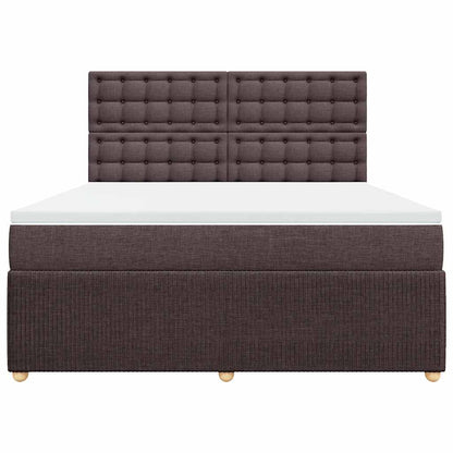 vidaXL Boxspringbett mit Matratze Dunkelbraun 180x200 cm Stoff