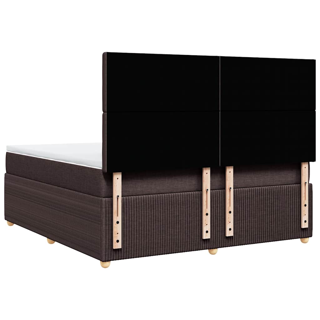 vidaXL Boxspringbett mit Matratze Dunkelbraun 180x200 cm Stoff