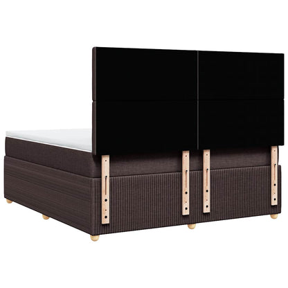 vidaXL Boxspringbett mit Matratze Dunkelbraun 180x200 cm Stoff
