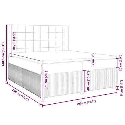 vidaXL Boxspringbett mit Matratze Dunkelbraun 200x200 cm Stoff