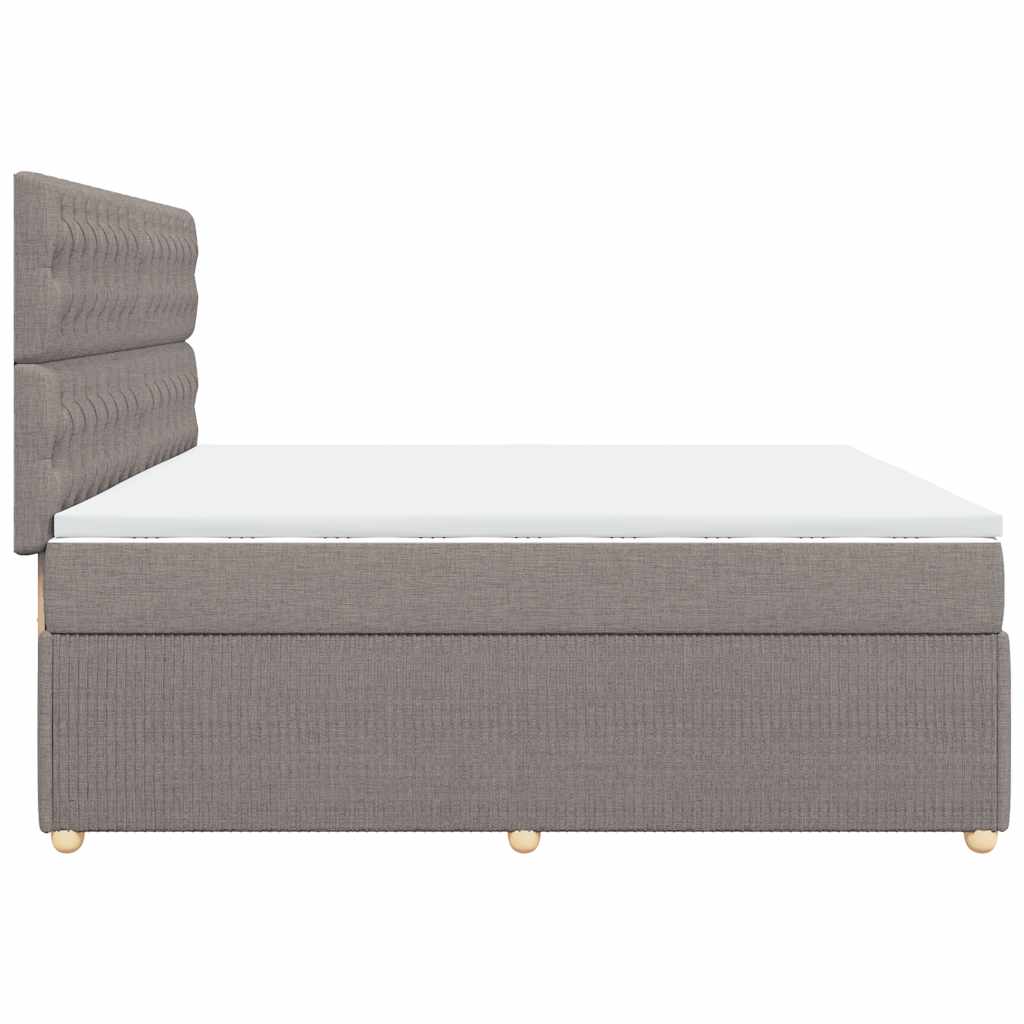 Boxspringbett mit Matratze Taupe 200x200 cm Stoff