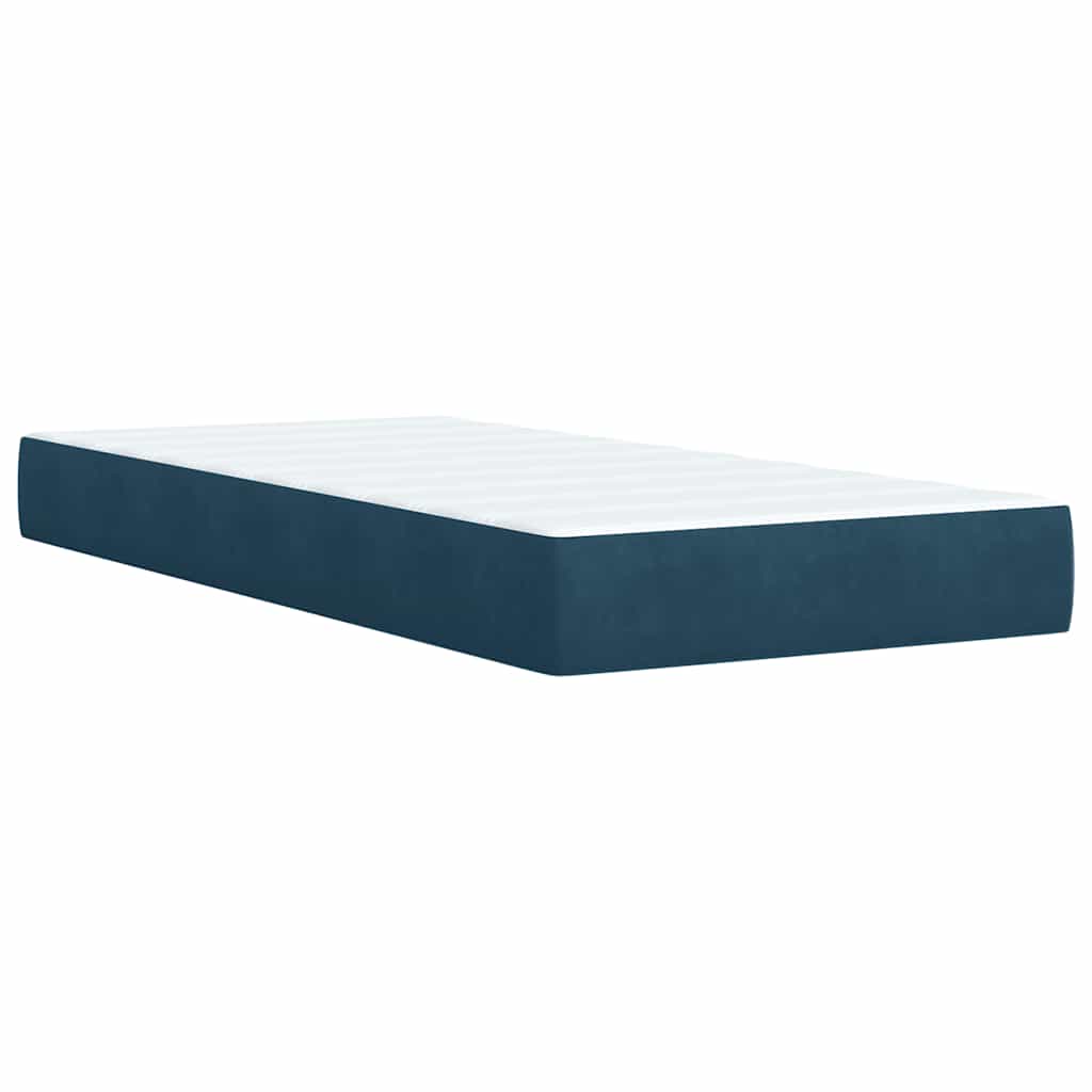 vidaXL Boxspringbett mit Matratze Dunkelblau 80x200 cm Samt