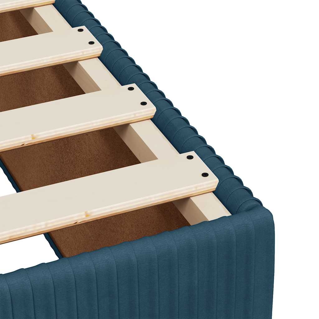 vidaXL Boxspringbett mit Matratze Dunkelblau 80x200 cm Samt