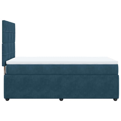 vidaXL Boxspringbett mit Matratze Dunkelblau 80x200 cm Samt