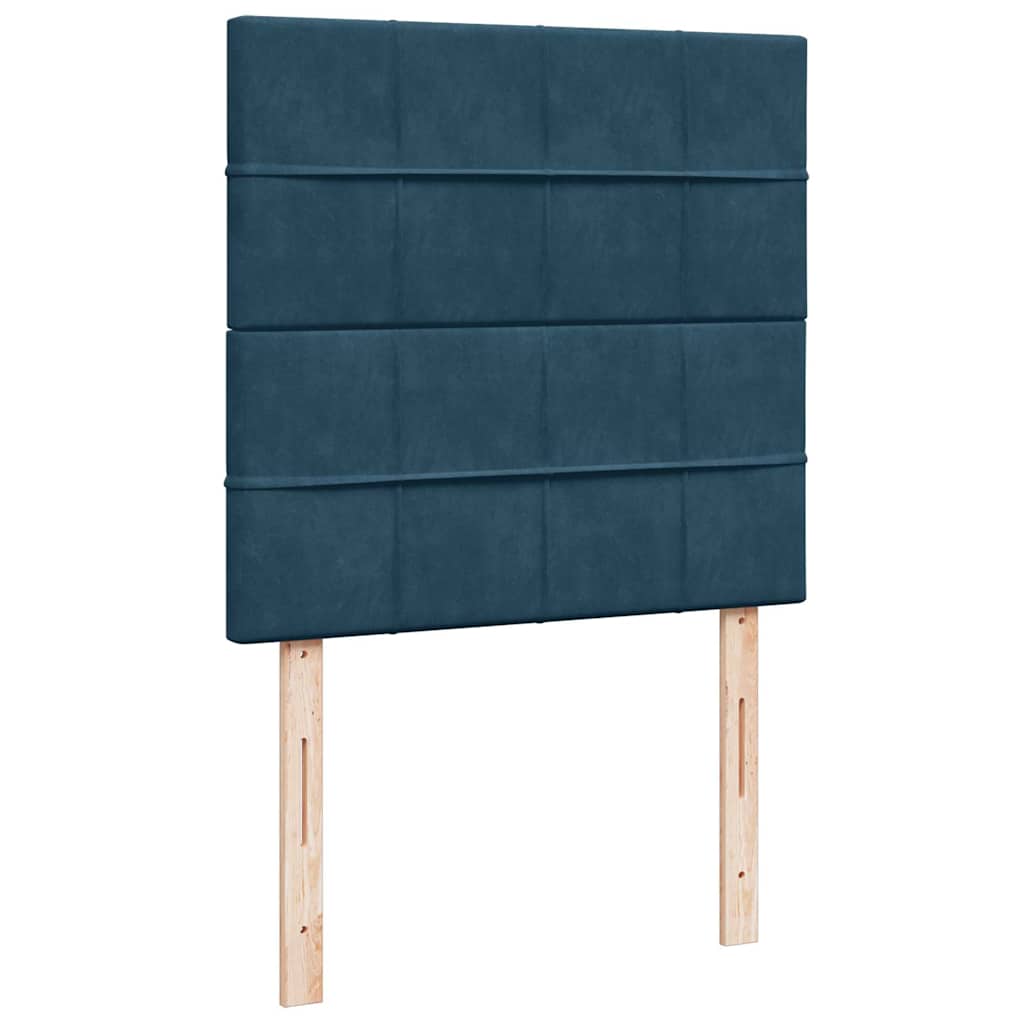 vidaXL Boxspringbett mit Matratze Dunkelblau 80x200 cm Samt