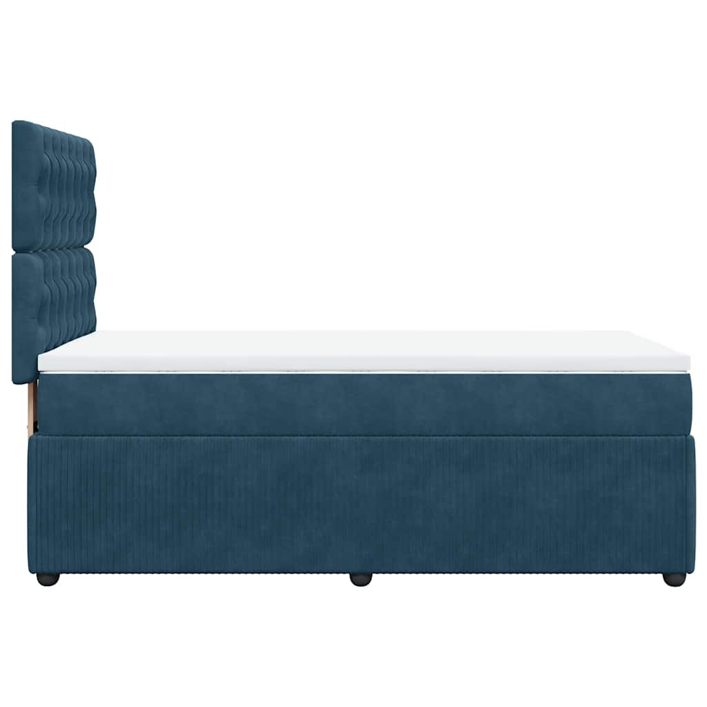 vidaXL Boxspringbett mit Matratze Dunkelblau 80x200 cm Samt