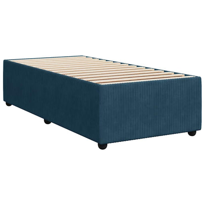 vidaXL Boxspringbett mit Matratze Dunkelblau 80x200 cm Samt