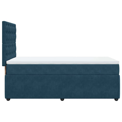 vidaXL Boxspringbett mit Matratze Dunkelblau 80x200 cm Samt