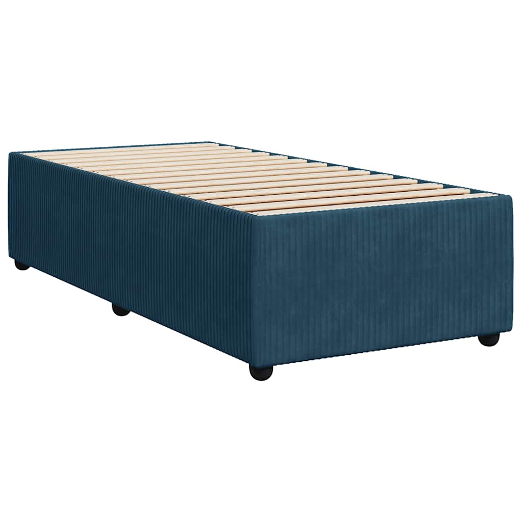 Boxspringbett mit Matratze Dunkelblau 90x200 cm Samt