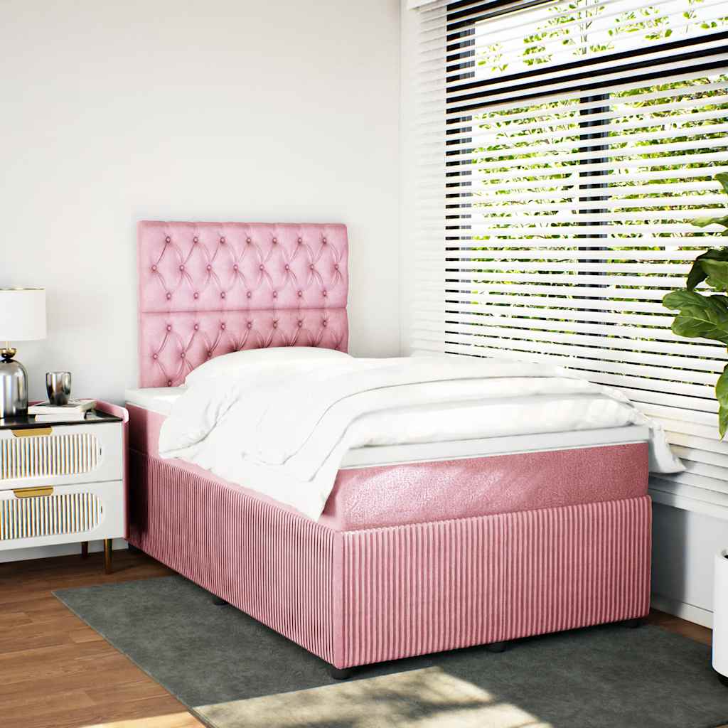 Boxspringbett mit Matratze Rosa 120x190 cm Samt