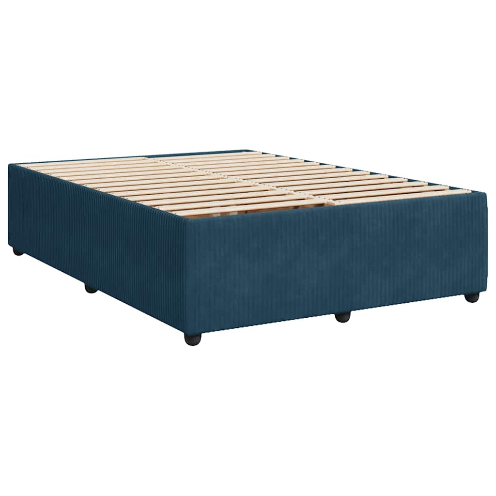 Boxspringbett mit Matratze Dunkelblau 160x200 cm Samt