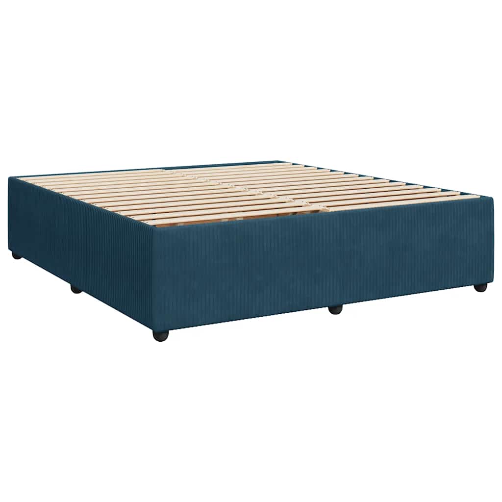 Boxspringbett mit Matratze Dunkelblau 180x200 cm Samt