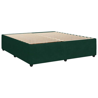 Boxspringbett mit Matratze Dunkelgrün 200x200 cm Samt
